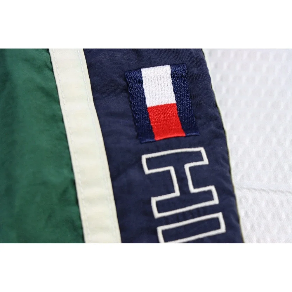 Vintage Tommy Hilfiger Swim Trunks XXL Green Spellout Mesh Board Shorts Nylon